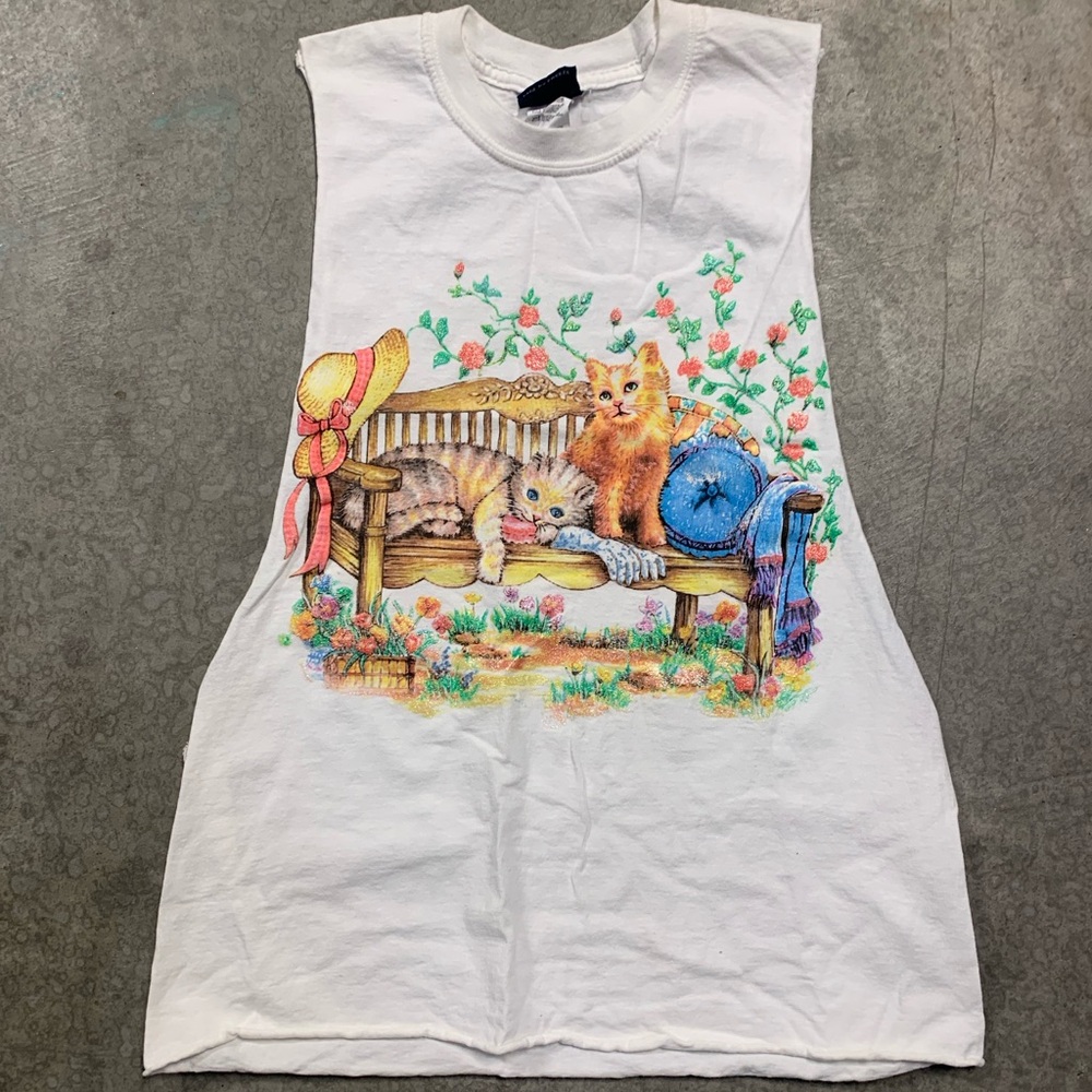 90s Cat Kitty Cottage Cute Tank Top